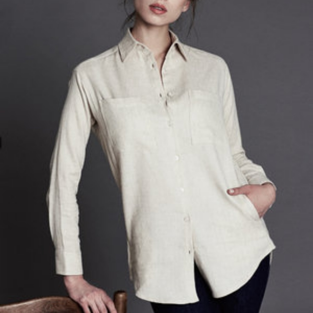 Harshman tan l/s button down - Picture 2 of 2